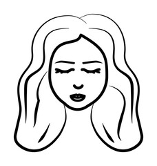 Poster - Beautiful hair, woman icon. Element of anti aging outline icon for mobile concept and web apps. Thin line Beautiful hair, woman icon can be used for web and mobile