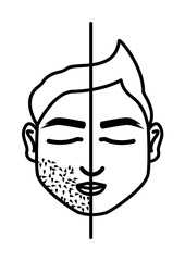 Poster - Man beard cutting icon. Element of anti aging outline icon for mobile concept and web apps. Thin line Man beard cutting icon can be used for web and mobile