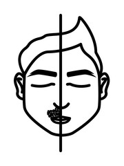 Poster - Man mustache cutting icon. Element of anti aging outline icon for mobile concept and web apps. Thin line Man mustache cutting icon can be used for web and mobile