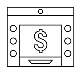 Poster - Atm, dollar, cash icon. Element of cash machine