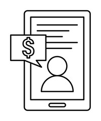 Poster - Smartphone, user, dollar, online icon. Element of cash machine