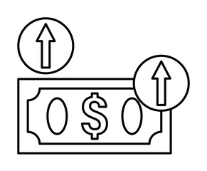 Aufkleber - Dollar, up, arrow icon. Element of cash machine