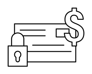 Aufkleber - Check, lock, dollar icon. Element of cash machine
