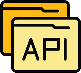 Poster - Api folder icon. Outline Api folder vector icon for web design isolated on white background color flat