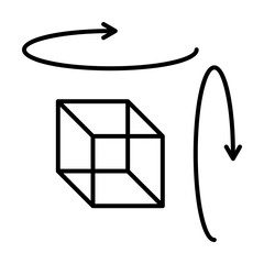 Poster - Augmented reality, object, cube, rotation icon. Element of augmented reality icon