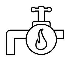 Poster - hot water sign icon. Element of automation icon for mobile concept and web apps. Thin line hot water sign icon can be used for web and mobile. Premium icon