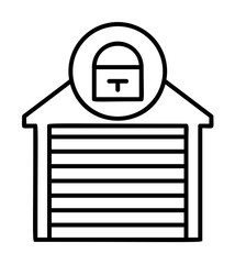 Aufkleber - closed garage sign icon. Element of automation icon for mobile concept and web apps. Thin line closed garage sign icon can be used for web and mobile. Premium icon