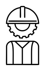 Aufkleber - human head mechanism icon. Element of automation icon for mobile concept and web apps. Thin line human head mechanism icon can be used for web and mobile. Premium icon