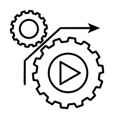 Aufkleber - direction of the mechanism icon. Element of automation icon for mobile concept and web apps. Thin line direction of the mechanism icon can be used for web and mobile. Premium icon