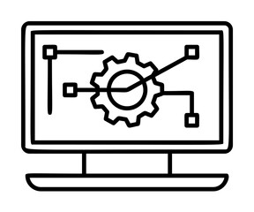 Leinwandbilder - computer automation icon. Element of automation icon for mobile concept and web apps. Thin line computer automation icon can be used for web and mobile. Premium icon