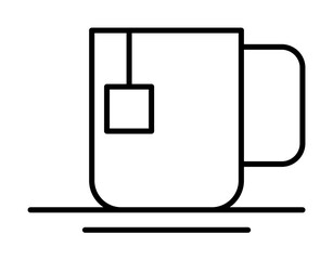 Poster - tea icon. Element of autumn icon for mobile concept and web apps. Thin line tea icon can be used for web and mobile