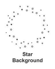 Poster - star round background, hand draw in round