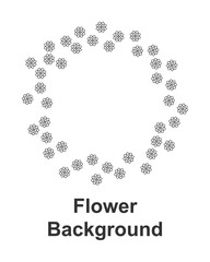 Poster - Flower round background, hand drawn in round