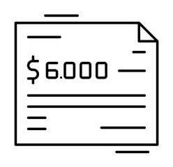 Aufkleber - Check, 6000 , finance icon. Simple line, outline elements of business and finance icons for ui and ux, website or mobile application