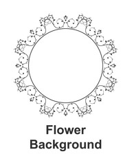 Poster - Flower round background, hand drawn in round
