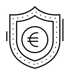 Poster - Shield, Euro, finance icon. Simple line, outline elements of business and finance icons for ui and ux, website or mobile application