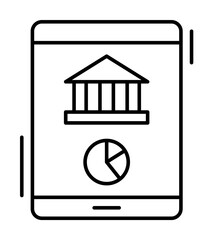 Aufkleber - Smartphone, chart, banking icon. Simple line, outline elements of business and finance icons for ui and ux, website or mobile application