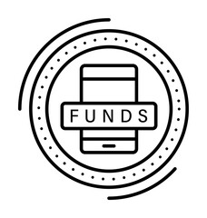 Aufkleber - Smartphone, funds, banking icon. Simple line, outline elements of business and finance icons for ui and ux, website or mobile application