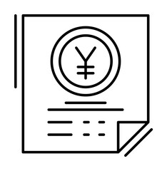 Aufkleber - File, Yen Yuan, finance icon. Simple line, outline elements of business and finance icons for ui and ux, website or mobile application