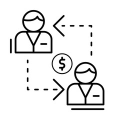 Poster - Users, finance, banking icon. Simple line, outline elements of business and finance icons for ui and ux, website or mobile application