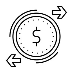 Poster - Dollar, finance, coin icon. Simple line, outline elements of business and finance icons for ui and ux, website or mobile application