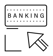 Aufkleber - Online banking, cursor, finance icon. Simple line, outline elements of business and finance icons for ui and ux, website or mobile application