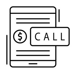 Aufkleber - Smartphone, call, finance icon. Simple line, outline elements of business and finance icons for ui and ux, website or mobile application