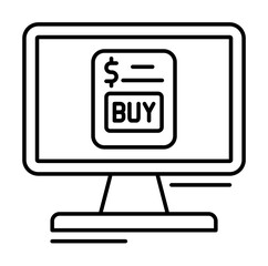Leinwandbilder - Online banking, monitor, buy icon. Simple line, outline elements of business and finance icons for ui and ux, website or mobile application