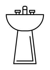 Aufkleber - Sink, bathroom icon. Simple line, outline bathroom icons for ui and ux, website or mobile application