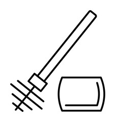 Poster - Brush, toilet icon. Simple line, outline bathroom icons for ui and ux, website or mobile application
