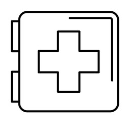 Aufkleber - First aid kit icon. Simple line, outline bathroom icons for ui and ux, website or mobile application