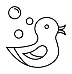 Poster - Rubber duck, toy icon. Simple line, outline bathroom icons for ui and ux, website or mobile application