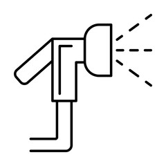 Aufkleber - Faucet with shower icon. Simple line, outline bathroom icons for ui and ux, website or mobile application