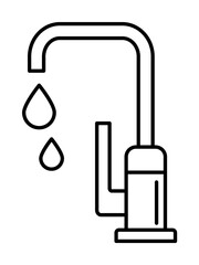 Aufkleber - Faucet icon. Simple line, outline bathroom icons for ui and ux, website or mobile application
