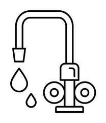 Aufkleber - Faucet icon. Simple line, outline bathroom icons for ui and ux, website or mobile application