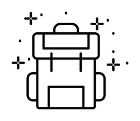 Fototapete - Backpack bag icon. Simple line, outline of battle royale games icons for ui and ux, website or mobile application