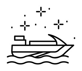 Poster - Ship yacht icon. Simple line, outline of battle royale games icons for ui and ux, website or mobile application