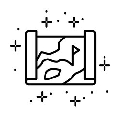 Aufkleber - Map location icon. Simple line, outline of battle royale games icons for ui and ux, website or mobile application
