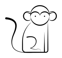 Poster - Monkey, Animal icon. Element of biology icon for mobile concept and web apps. Hand drawn Monkey, Animal icon can be used for web and mobile