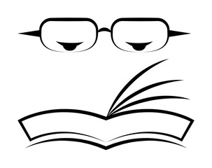 Poster - Glasses, book, Education icon. Element of biology icon for mobile concept and web apps. Hand drawn Glasses, book, Education icon can be used for web and mobile