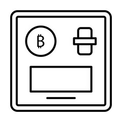 Poster - bitcoin, block chain icon. Element of block chain icon for mobile concept and web apps. Thin line bitcoin, block chain icon can be used for web and mobile