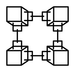 Poster - block chain icon. Element of block chain icon for mobile concept and web apps. Thin line block chain icon can be used for web and mobile