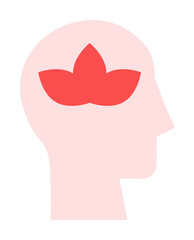 Aufkleber - head lotus icon. Simple color elements of brain process icons for ui and ux, website or mobile application