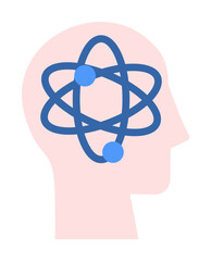 Aufkleber - head atom icon. Simple color elements of brain process icons for ui and ux, website or mobile application