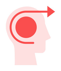 Aufkleber - head arrow icon. Simple color elements of brain process icons for ui and ux, website or mobile application