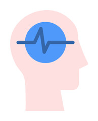 Aufkleber - head pulse icon. Simple color elements of brain process icons for ui and ux, website or mobile application