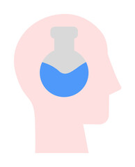 Aufkleber - head flask icon. Simple color elements of brain process icons for ui and ux, website or mobile application