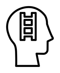 Aufkleber - head stairs icon. Simple line, outline elements of brain process icons for ui and ux, website or mobile application