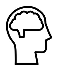 Aufkleber - head brain icon. Simple line, outline elements of brain process icons for ui and ux, website or mobile application