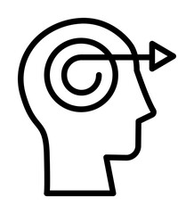 Aufkleber - head arrow icon. Simple line, outline elements of brain process icons for ui and ux, website or mobile application